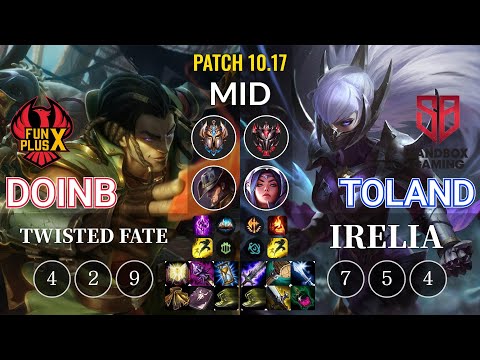 FPX Doinb Twisted Fate vs SB TolanD Irelia Mid - KR Patch 10.17