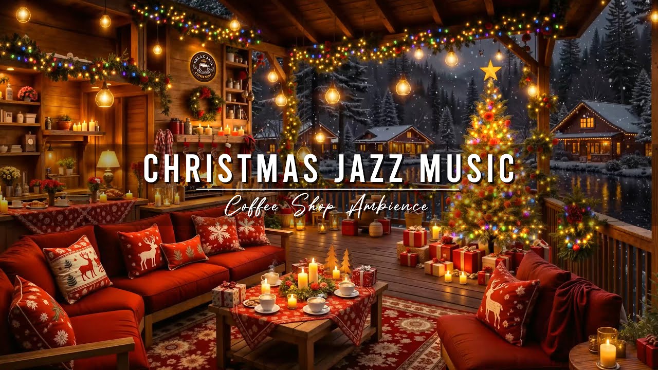 Christmas Jazz Music 🎄 Smooth Jazz Instrumental Music & Cozy Christmas Coffee Shop Ambience to Relax