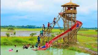 Swimming Pool Water Slide Making By Smart Boys For