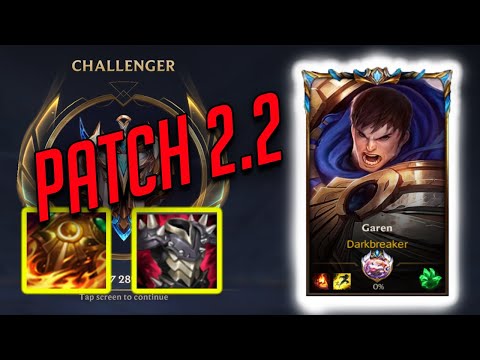 CHALLENGER GAREN PRO BUILD FOR NEW PATCH 2.2 IN WILD RIFT - FULL TANK BUILD!