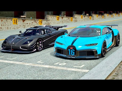 Bugatti Chiron Pur Sport vs Koenigsegg One:1 at Top Gear Track