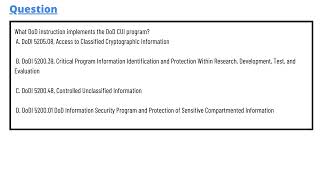 What DoD instruction implements the DoD CUI program