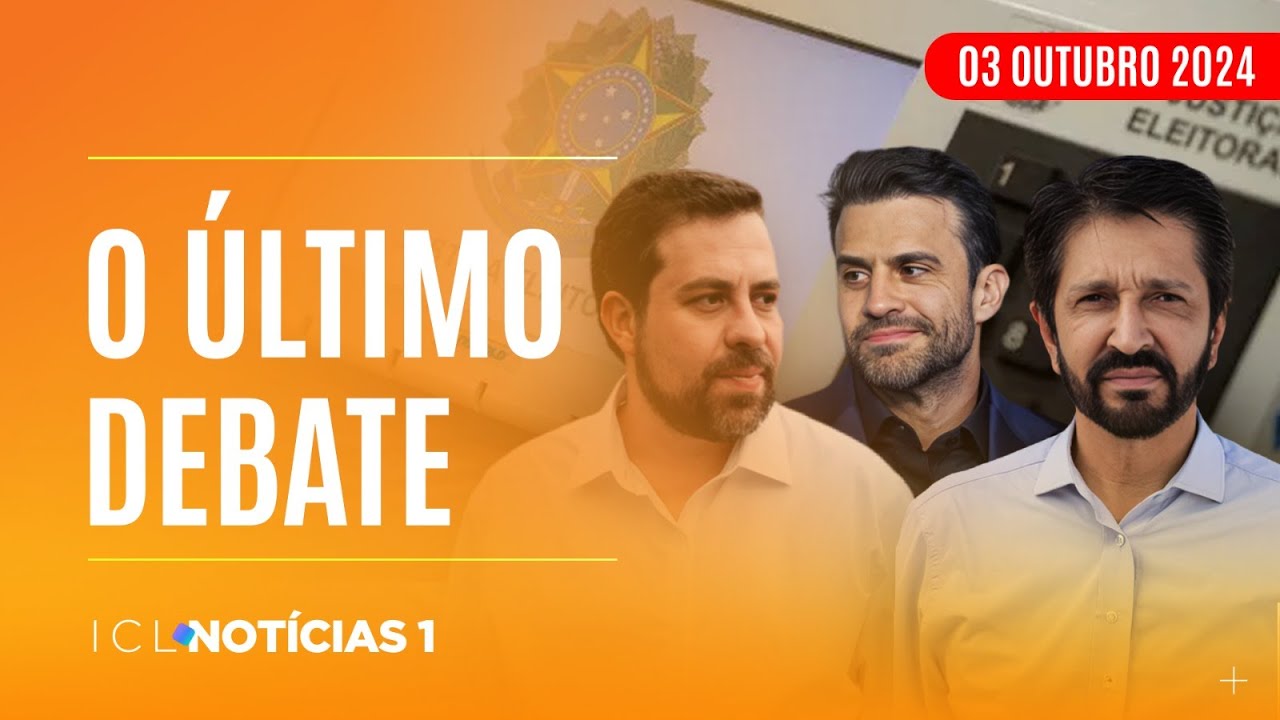 ICL NOTÍCIAS - 03/10/24- COM DISPUTA EMBOLADA, DEBATE DE HOJE É DECISIVO PARA NUNES, BOULOS E MARÇAL