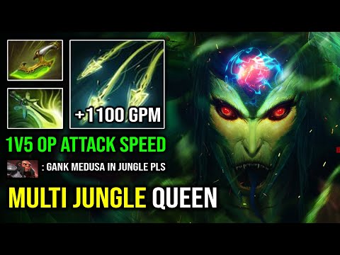 How Multishot Jungle Medusa 1100 GPM Crazy 1v5 Maximum Full Agility Speed Dota 2