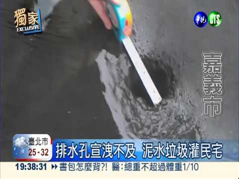 滾滾黃流淹嘉市 奔流宛如海倒灌