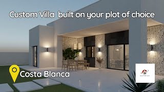 Custom Villa with pool, terrace and porch, built on your plot of choice in the Costa Blanca, Spain.
