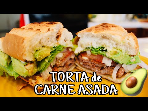 TORTA de CARNE ASADA recipe | Mexican Sandwich
