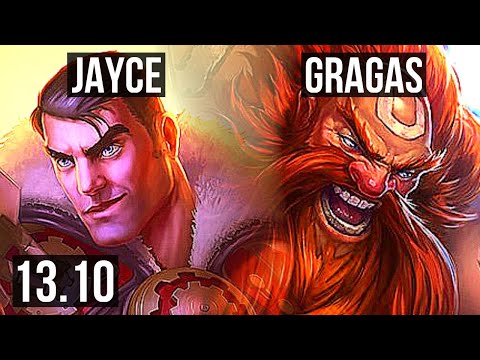 JAYCE vs GRAGAS (MID) | Rank 4 Jayce, 6/1/8, Rank 27 | KR Challenger | 13.10