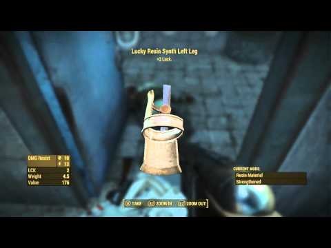 Fallout 4 Automatron - Headhunting: Lucky Resin Synth Left Arm (+2 Luck) Legendary Armor Details