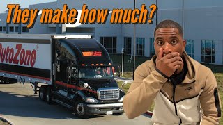 Just to DROP off pallets AutoZone Trucking jobs!! Easy money!! #trucking #truckdriver 👀😲💰