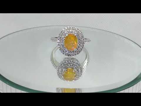 Кольцо с эфиопским опалом 1.23 ct в огранке овал Размер 19 - фото 1 - id-p670122965