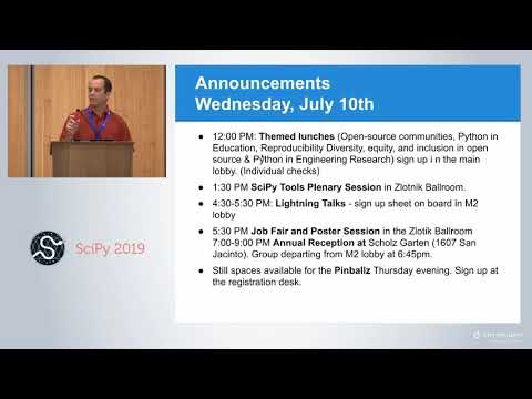 Day 1Welcome | SciPy 2019 | Serge Rey