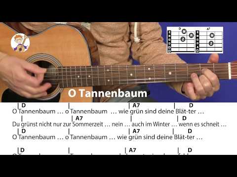 O Tannenbaum, Weihnachtslied mit Akkorden & Text für Gitarre zum direkten Mitspielen!