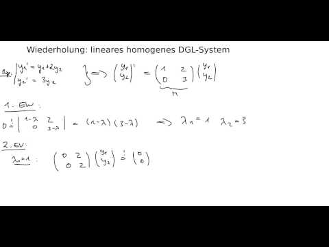 Wiederholung: lineares homogenes Differentialgleichungssystem
