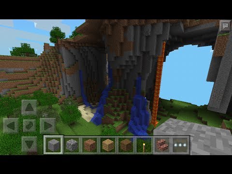 Waterfall Lavafall and Overhang Seed Minecraft Pocket Edition Seed Showcase #17