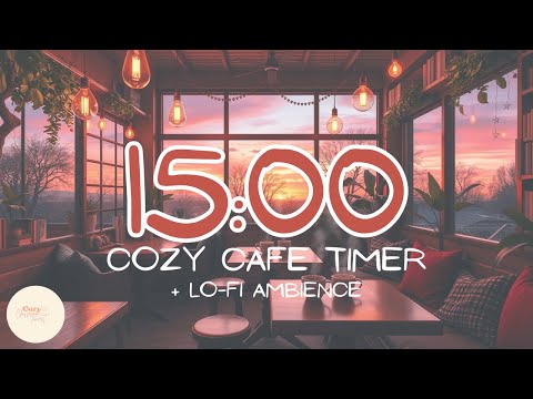 15 Minute Countdown Timer | Cozy Cafe | Relaxing Acoustic Lofi Music