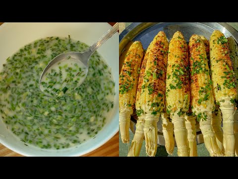 Grilled corn with sauce coconut milk/វិធីធ្វេីទឹកស្រូបលេីពេាតអាំងឲ្យមានរស់ជាតិឆ្ងាញ់