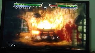 Mortal Kombat Shaolin Monks Goro 2 Fireballs on Kitana Ryona