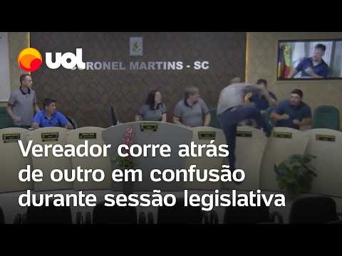 Vereador corre atrás de colega em confusão durante sessão em Santa Catarina: 'Baba ovo'; veja vídeo