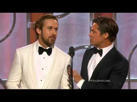 Ryan Gosling and Brad Pitt present at the 2016 Golden Globes