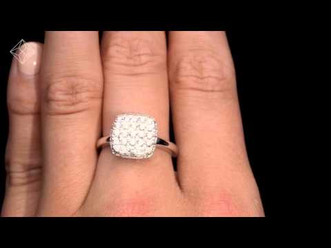 N4537Y - Diamond Pave Cushion Ring 1.25CT H/Si in 18K White Gold Ring f