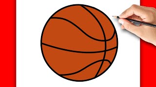 HOW TO DRAW BASKETBALL BALL EASY STEP BY STEP
