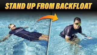 How to Stand Up in Water from Back Float | Beginner Swimming Lesson