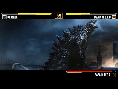 Godzilla vs. Mutos with healthbars