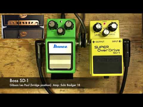 Ibanez Tubescreamer vs Boss SD-1 (Gibson Les Paul CC #15  on Suhr Badger 18) TS9 vs SD-1