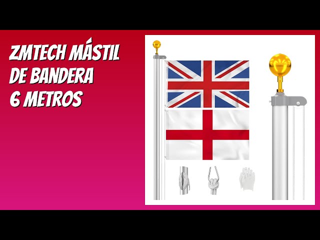 Vídeo relacionado con BRUBAKER Mástil aluminio exterior 4 m incluye bandera de España 150 x 90 cm y soporte de tierra