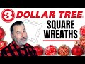 Dollar Tree Square Wreath Frames For Christmas Easy Wreath DIY Christmaswreath