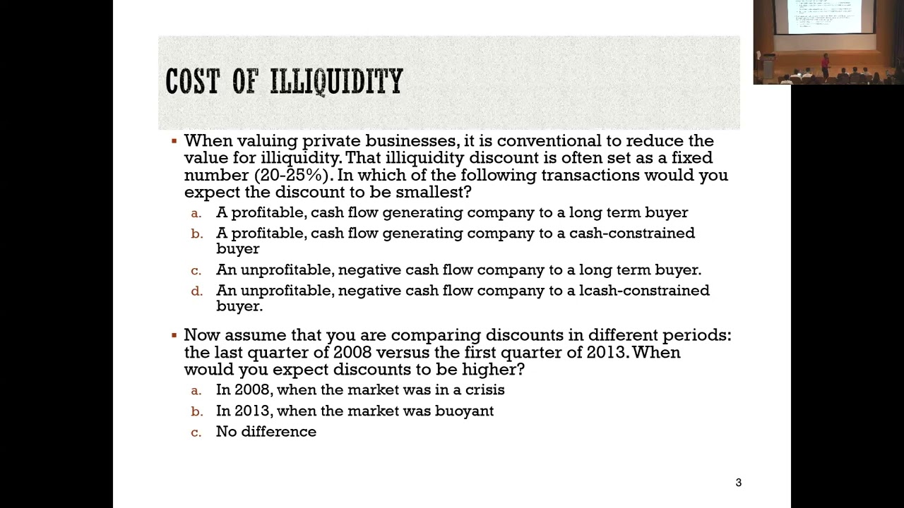Session 23: Private company valuation