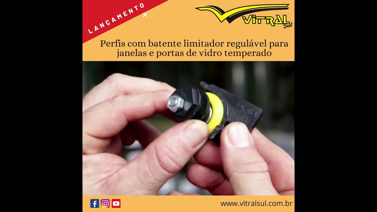 Como instalar batente limitador regulável para janelas e portas de vidro temperado.