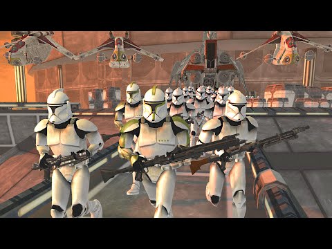 Deploying Clone Garrison in KAMINO Invasion Defense! - Men of War: Star Wars Mod