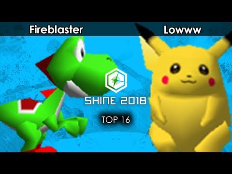 Smash 64:  Fireblaster (Yoshi) V Lowww (Pikachu) - Shine 2018 Tournament