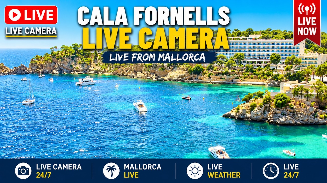 Live webcam view of Cala Fornells Cove & Mediterranean Beach