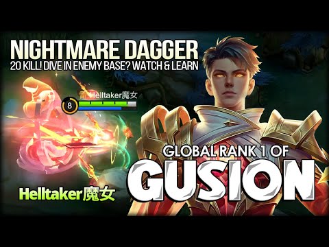 Dive in Enemy Base? Dimension Walker 20 Kill. Helltaker魔女 Global Rank 1 of Gusion - MLBB