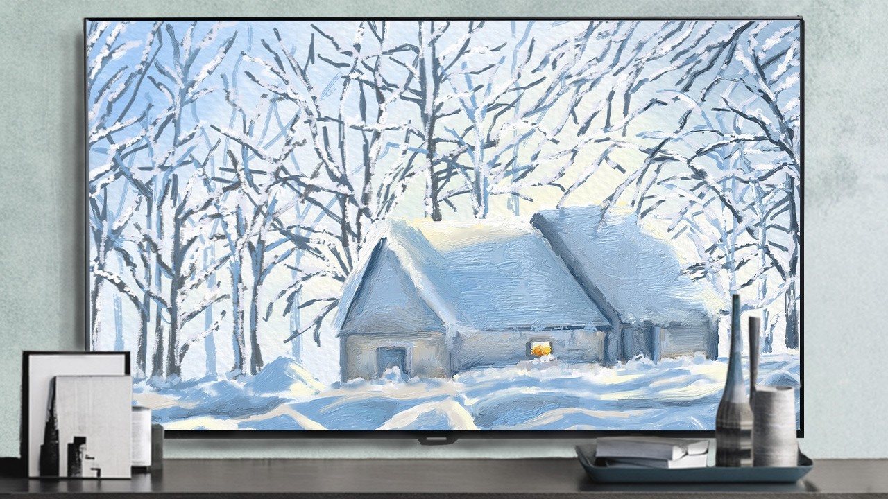 Winter Landscape 4K for Samsung Frame TV | Peaceful and Cozy Snowy Cabin Art Screensaver | (1 Hour)