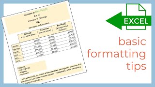 Formatting Text in Excel - Titles, Column Headers, Paragraphs (for beginners)