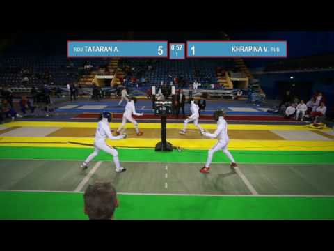 T16. KHRAPINA Violetta (RUS) - TATARAN Amalia (ROU). Epee women.