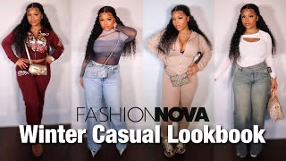 HUGE WINTER CASUAL LOOKBOOK / HAUL 💅🏽🤍| ft.@FashionNova