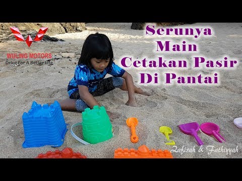 Unboxing Mainan Anak Cetakan Pasir Pantai | Pantai Pok Tunggal | Play Sand Castle