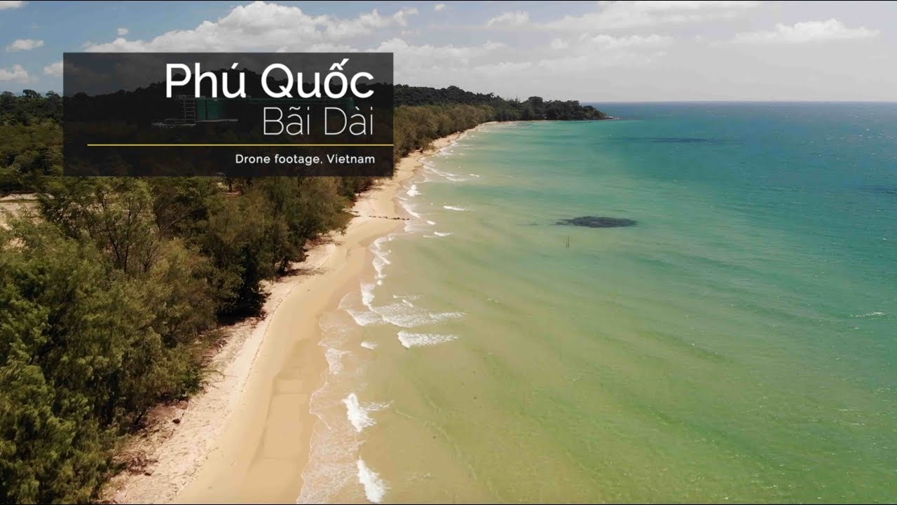 Bai Dai Beach, with its pristine white sands and turquoise waters, looks stunning from an aerial perspective.