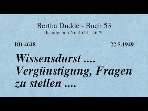 BD 4648 - WISSENSDURST .... VERGÜNSTIGUNG, FRAGEN ZU STELLEN ....
