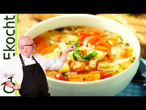 Deftige Kohlsuppe. Lecker, günstig und einfach. Weißkohl Rezept !!!