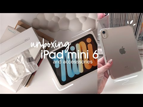 ✰ iPad mini 6 (starlight) unboxing aesthetic fashion apple pencil 2 + accessories #ipadmini6