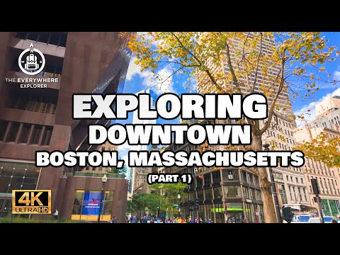 Exploring Downtown Boston -  Peaceful Walking Tour (4K HDR) - Part 1