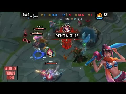 Insane Penta Kill by SN Bin Against Damwon Gaming in Worlds 2020 Finals!
