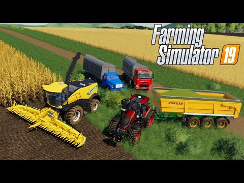 Farming simulator 2019 - Chaff silage making, New Holland, Tatra, Valtra, Skoda
