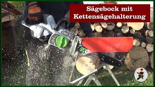 Sägebock mit Kettensägehalterung